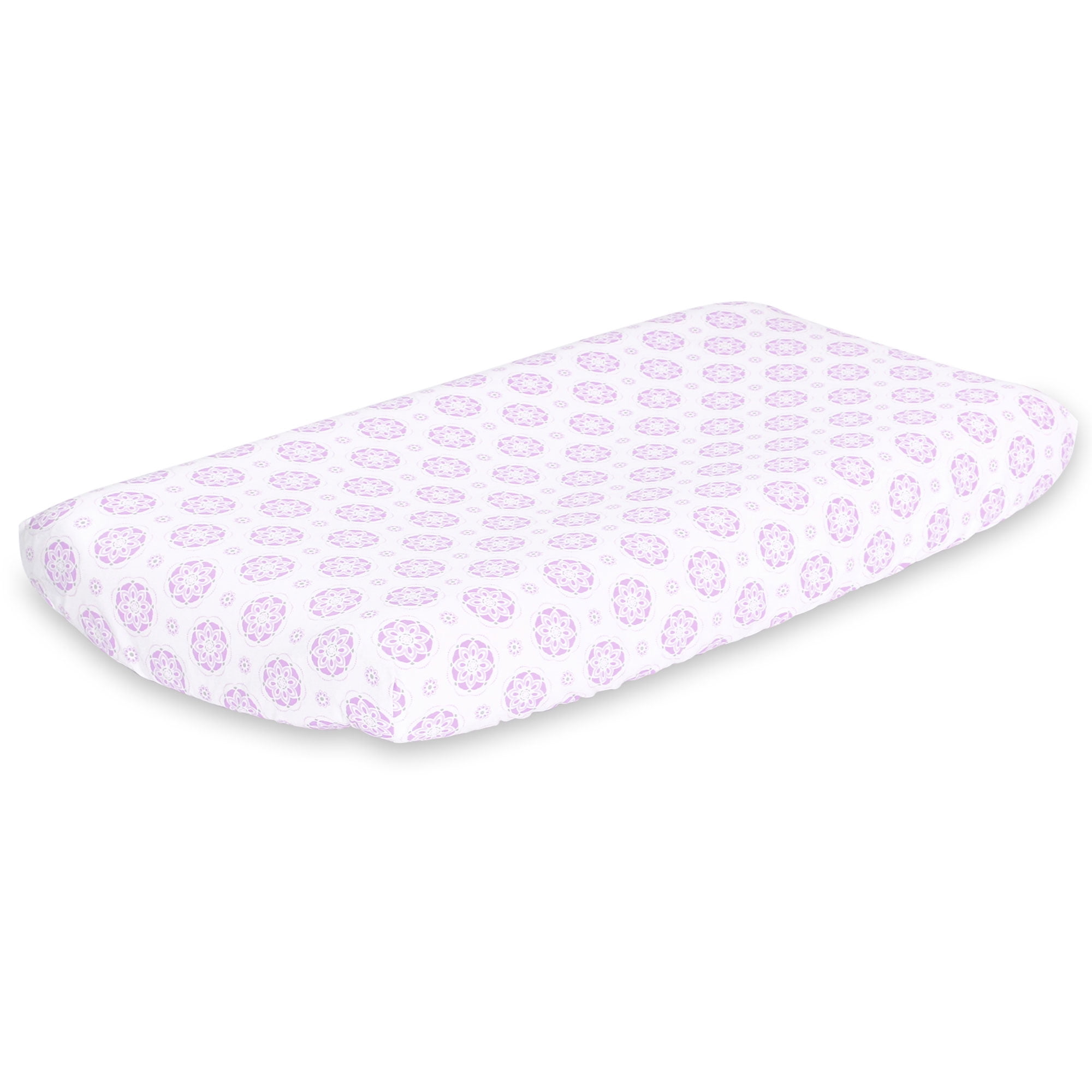 The Peanut Shell Changing Pad Cover Lilac Medallion