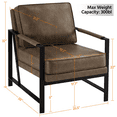 thumbnail image 5 of Yaheetech Upholstered Faux Leather Accent Chair,Brown, 5 of 10