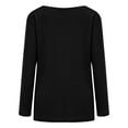 thumbnail image 4 of Drape Neck Tops for Women, Yigetop Ladies' Fashionable Casual Loose Solid Color Pile Collar Pullover Long Sleeved T Shirt Top Womens Cowl Neck Tops Black L, 4 of 9
