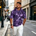 thumbnail image 4 of UDAUDU Mens Camo Shirts with Hood Breathable Lightweight Short Sleeve Hoodies Athletic Workout Fall Trendy Sweatshirt Purple 3XL, 4 of 8