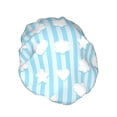 thumbnail image 4 of YFYANG Women's Double Waterproof Shower Cap, Striped Geometric Patterns Reusable Hair Cap for All Hair Styles and Head Sizes, 4 of 6