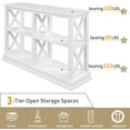 thumbnail image 4 of Gzxs Open Style Table And Table,Console Table With 3-Tier Open Storage Spaces And "X" Legs, Narrow Sofa Entry Table For Living Room (White), 4 of 8