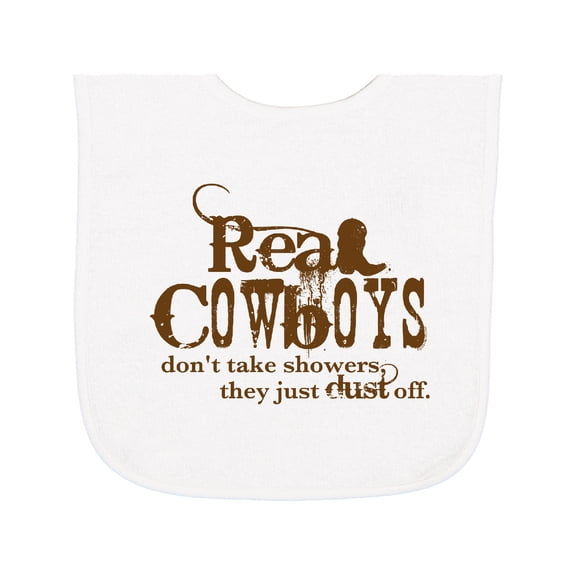 Inktastic Real Cowboys Baby Terry Cloth Bib