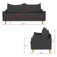 thumbnail image 4 of Modern Sofa Couch, Upholstered 2-Seat Loveseat Sofa for Living Room, Bedroom, Small Space, Office, Dark Gray, 4 of 6