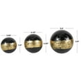 thumbnail image 3 of DecMode Black 6" Decorative Ball Plastic Orbs & Vase Filler with Gold Stripe (3 Count), 3 of 15