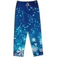 thumbnail image 7 of PISONIC Blue Snowflake Printed Women's Pajama Pants, Comfy Pajama Bottoms With Pockets&Drawstring, 7 of 7