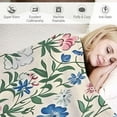 thumbnail image 3 of Chilfamy Floral Pattern Blue Pink Green Flower Print Throw Blanket for Bed Sofa Living Room Decor All Seasons Comfort Lightweight Anti-Pilling Velvet Feel Blanket Gift 60x80in, 3 of 6