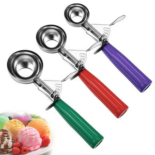 Tiger Chef Black 1 oz Stainless Steel Ice Cream Scoop Disher - NSF  Certified - For ice cream, frozen yogurt, cookie dough, meat balls, rice  dishes