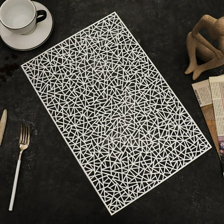 

NIUREDLTD Rectangular Flower Placemat Home Daily Table Decoration Hot Gold Placemat Triangle