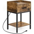 thumbnail image 5 of Nightstand w/Charging Station&USB Ports Bedroom End Table w/Storage Drawer Shelf, 5 of 8