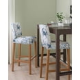 thumbnail image 2 of Blue Crab Coastal Bar Stool Covers Set of 4, Beach Starfish Nautical Coral Botanical Stretch Bar Chair Covers with Backs, Removable Pub Counter Height Chair Cover for Kitchen Dining Room Cafe, 2 of 7