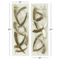 thumbnail image 4 of DecMode Contemporary Rectangular Wooden Frames with Curved Gold Metal Accents Wall Décor, Set of 2 12"W x 37"H, 4 of 12