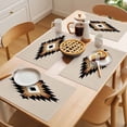 thumbnail image 5 of Abstract Ethnic Placemats Set of 8, Vintage Black Brown Bohemian Pattern Non-Slip Place Mats Washable Table Mats for Kitchen Dining Table Decorations Indoor/Outdoor, 5 of 9