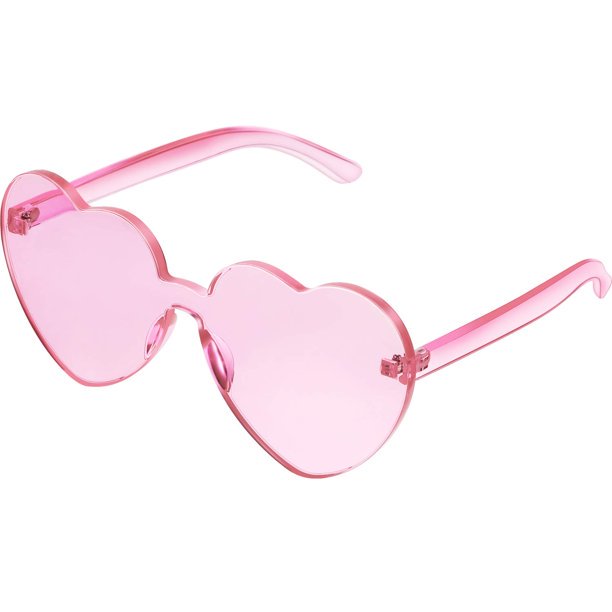 Gafas de sol en forma de corazón Sin montura Gafas de corazón transparente Favores de fiesta oso de fresa Hogar