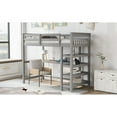 thumbnail image 4 of Hassch Twin Size Loft Bed With Storage Shelves And Under-Bed Desk, Gray, 4 of 9