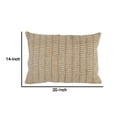 thumbnail image 5 of Benjara 14 x 20 Lumbar Accent Throw Pillow, Basket Jute Handwoven Pattern, Beige, 5 of 5