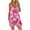 Pink jumpsuits for womens, variant on Usmixi Jumpsuits for Women Dressy Casual Loose Pocket Wide Leg Spaghetti Strap Mini Jumpsuits Overalls Summer V-Neck Sleeveless Tie-Dye Short Formal Rompers White xxl