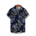 thumbnail image 6 of Stamzod Mens Button Down Shirt Short Sleeve Hawaiian Shirt Casual Summer Beach Shirts with Pocket Dark Blue S, 6 of 6
