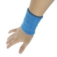 thumbnail image 3 of GOGO 4 Inch Terry Cloth Sweatband, Athletic Cotton Wristbands Royal Blue Pair, 3 of 4