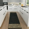 thumbnail image 3 of GRUHUM Jute Runner Rug 2'6"x 8' ft Natural Fibre Black Rectangular Jute Area Rug Leather Handwoven Boho Farmhouse Braided Rustic Vintage Eco Friendly Rug Kitchen Livingroom Bedroom Hallways Enterways, 3 of 10