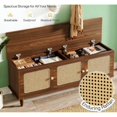 thumbnail image 4 of Toauuo 2-Tier Storage Shoe Bench, Entryway Bench with Hidden Compartment Rattan Doors Farmhouse Style for Hallway, 4 of 7