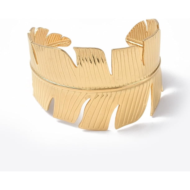 Pulsera chapada en oro auténtico de 18 quilates, de acero inoxidable 304, ajustable y abierta, para mujer, joyería de uso diario.