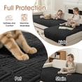 thumbnail image 4 of Eurhowing L Shaped Couch Cover 2Pcs, Non-Slip Velvet Sofa Slipcover for Pets & Kids, Sectional Sofa Furniture Protector for Living Room, M, Dark Gray, 4 of 12