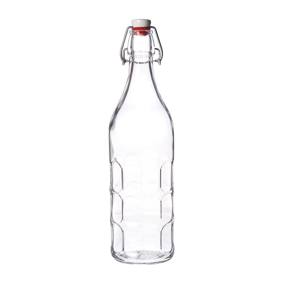 Bormioli Rocco Moresca Glass Bottle, 33.75 oz, Clear