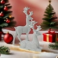 thumbnail image 5 of Christmas Deer Ornaments, Resin Deer Figurines, Elegant Holiday Home Decorations for Living Room and TV Cabinet, High Quality Exquisite Craftsmanship Resin Art Sculptures, 5 of 7
