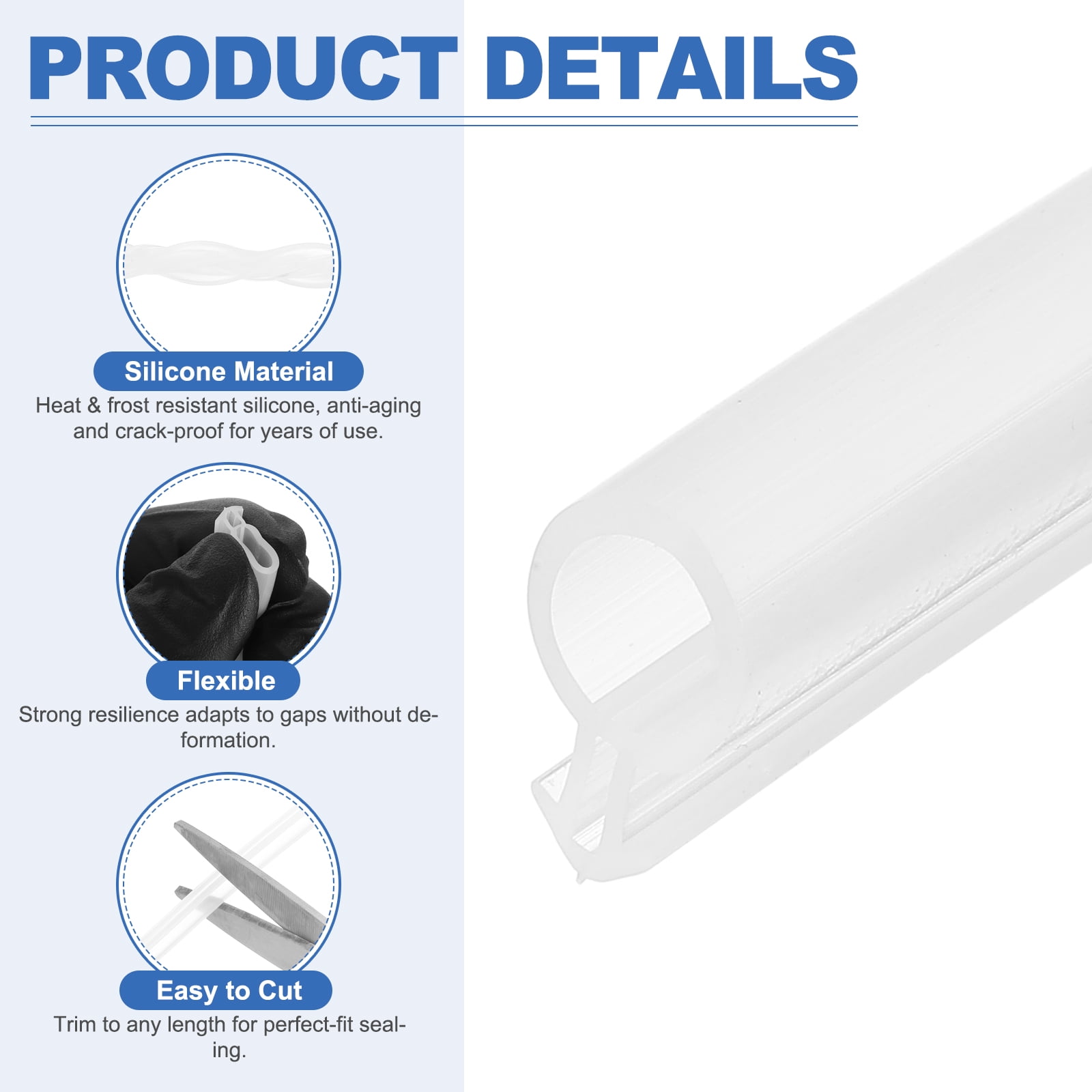 Weather Stripping Door Seal, 32.8FT 5/16" Wide Kerf Mount Weatherstrip