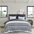 thumbnail image 2 of JERFIT Navy Farmhouse Comforter Set, 3-Piece Queen/Full Bedding with Botanical Print & Chenille Tufted Design, 100% Cotton, 2 of 10