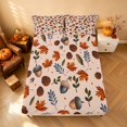thumbnail image 4 of Homewish Autumn Maple Acorn Bed Sheets, Pine Cone Full Size Sheets, Beige Brown, 4pcs (1 Flat Sheet, 1 Fitted Sheet and 2 Pillowcases), 4 of 5