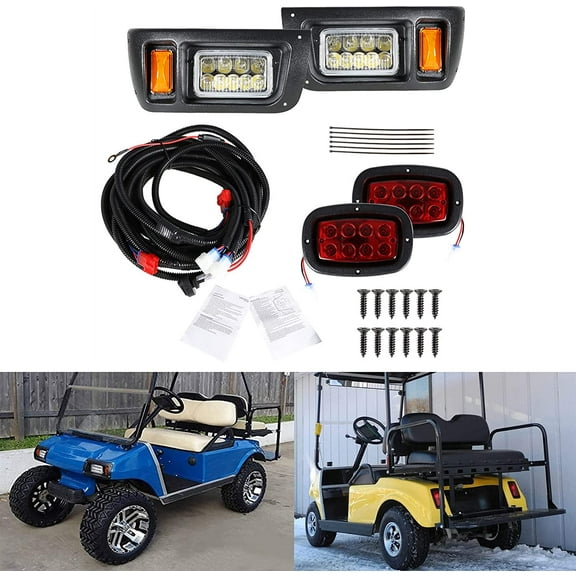 PET-U Golf Cart LED Light Kit Adjustable Headlights & Tail Lights Replacement for Club Car DS 1993 - Up Gas & Electric Golf Cart