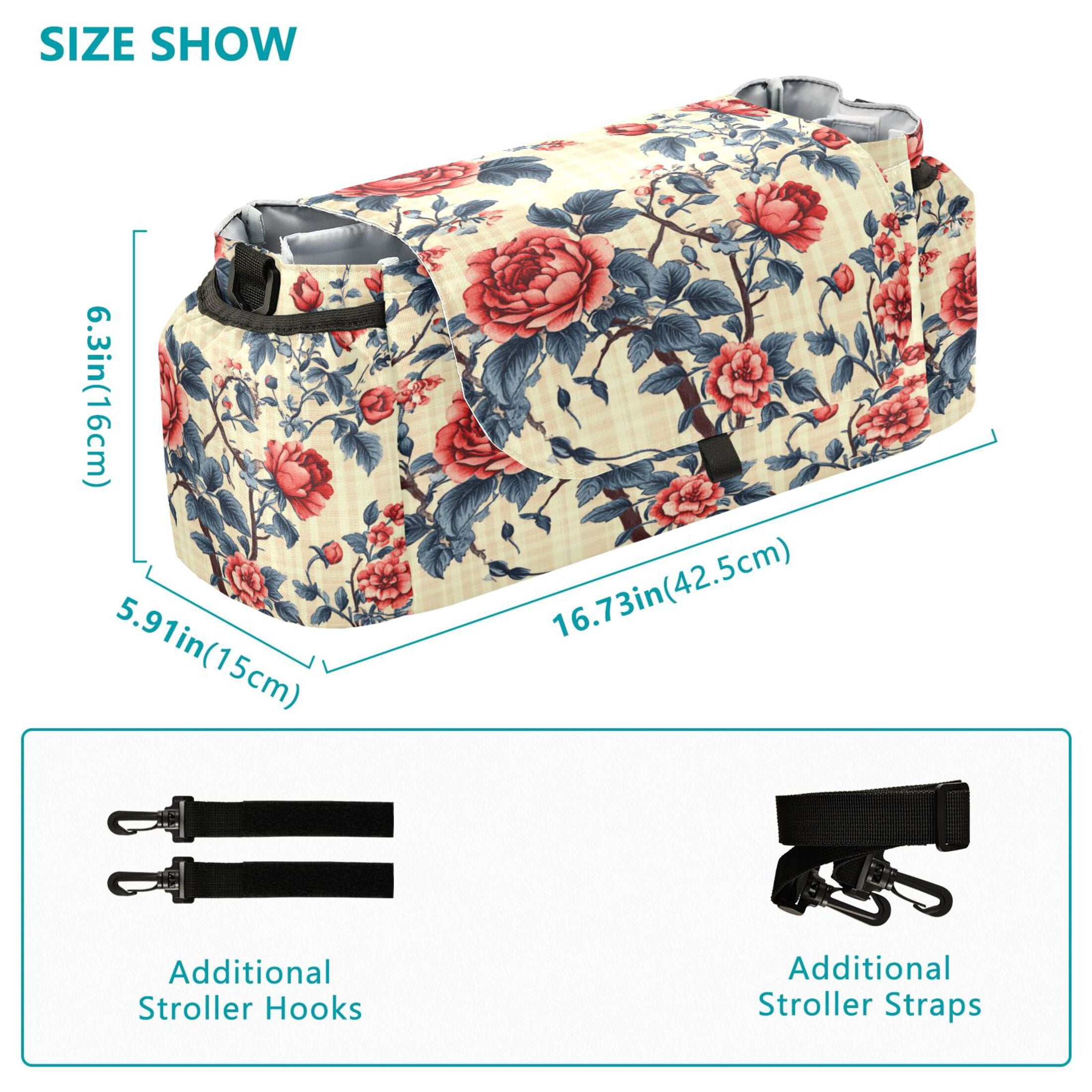 DIXRUYEE Stroller Organizer Roses in Bloom Printed