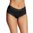 thumbnail image 3 of Maidenform Womens Cheeky Scalloped Lace Hipster, 9, Black/Black Lace, 3 of 4