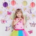 thumbnail image 7 of Birthday Party Decorations for Women Girl- Purple Happy Birthday Banner with Honeycomb Ball, Butterflies Hanging Swirl Streamer, Circle Dot Garland Decoration, 7 of 7