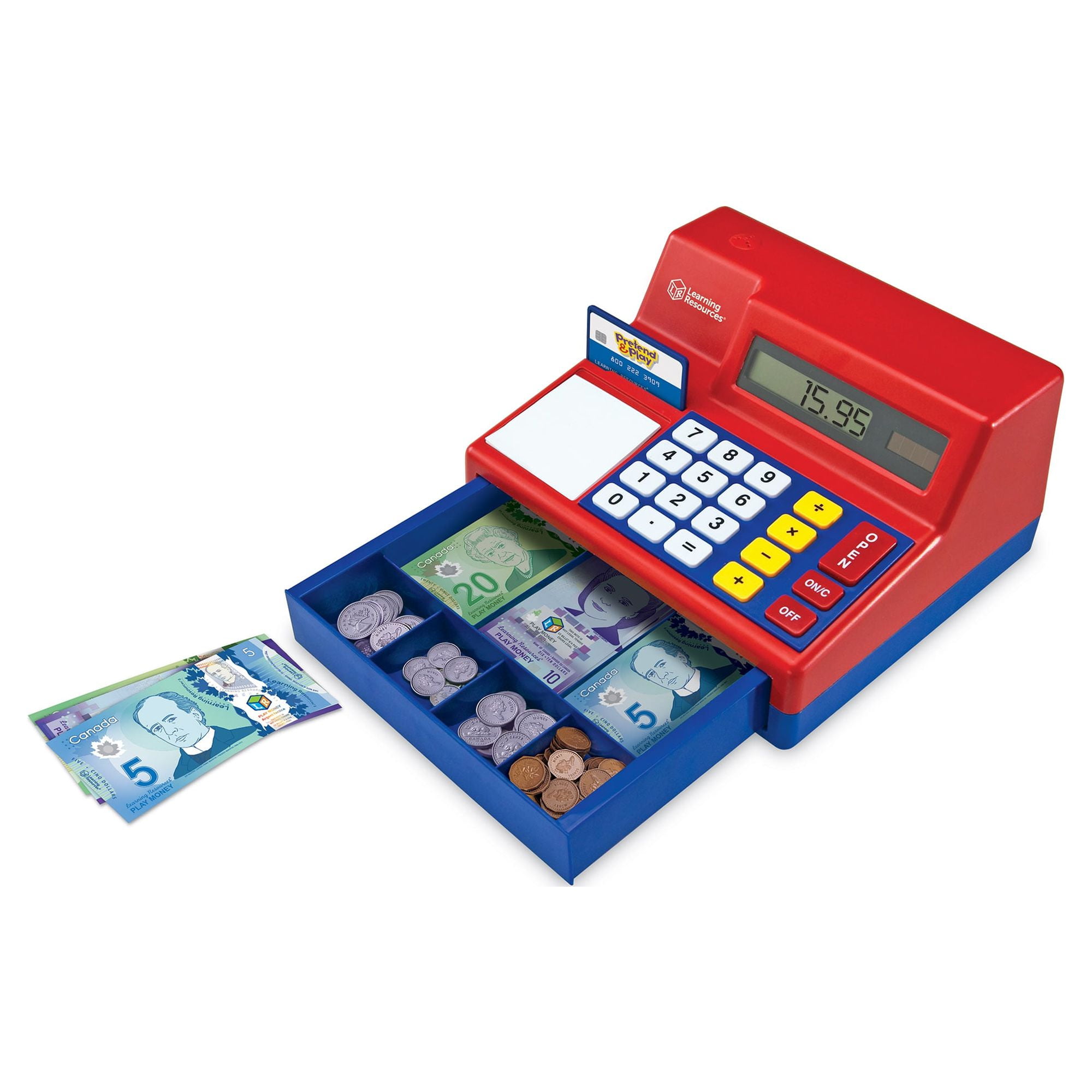 Learning Resources Pretend & Play Calculator Cash Register with Canadian Currency,  Ages 3+