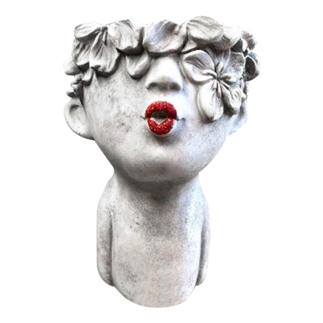 Escultura facial de resina, de cabeza, artificial hecha a mano, de cactus, hogar, jardín, escritorio, decoración para Baoblaze macetas de plantadores de cara