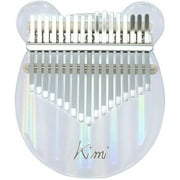 Fashionwu Clear Kalimba Thumb Piano with Eva Protective Case, Transparent Crystal Kalimba 17 Key, Instrument Gifts for Kids, Bear Shape Finger Piano