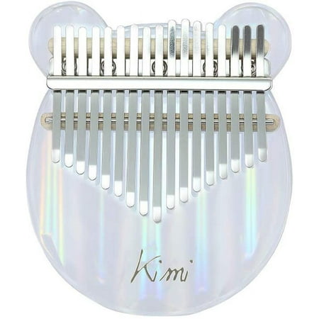 Fashionwu Clear Kalimba Thumb Piano with Eva Protective Case, Transparent Crystal Kalimba 17 Key, Instrument Gifts for Kids, Bear Shape Finger Piano