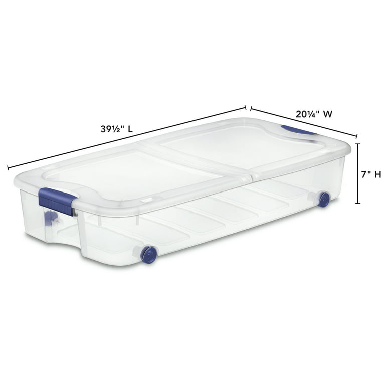 Sterilite 200 Qt. Stacker Box Plastic, Flat Gray, Set of 3, Size: 39 3/4 inch Large x 21 1/2 inch W x 17 7/8 inch H