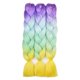 thumbnail image 1 of Cabello trenzado BACANA Ombre morado, azul, verde y amarillo, 24 pulgadas, 1 of 7