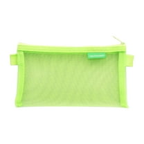 JeashCHAT Clear Mesh Pencil Case Transparent Pencil Pouch Pen Bag with Zipper Closure, Stationery Organizer for Adult Office Supplies, Green