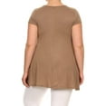 thumbnail image 4 of Women's Casual Solid Color Short Sleeve Tunic Top With Pockets, 4 of 5