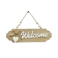 thumbnail image 2 of Home Wall Art Plaque, Front Door Welcome Sign, Hanging Wall Decor, Wall Hanging Decor, 8X2.5 Inch Beige Wooden Welcome Marker with Twine Bow and Heart Charm for Farmhouse, Indoor, 2 of 8