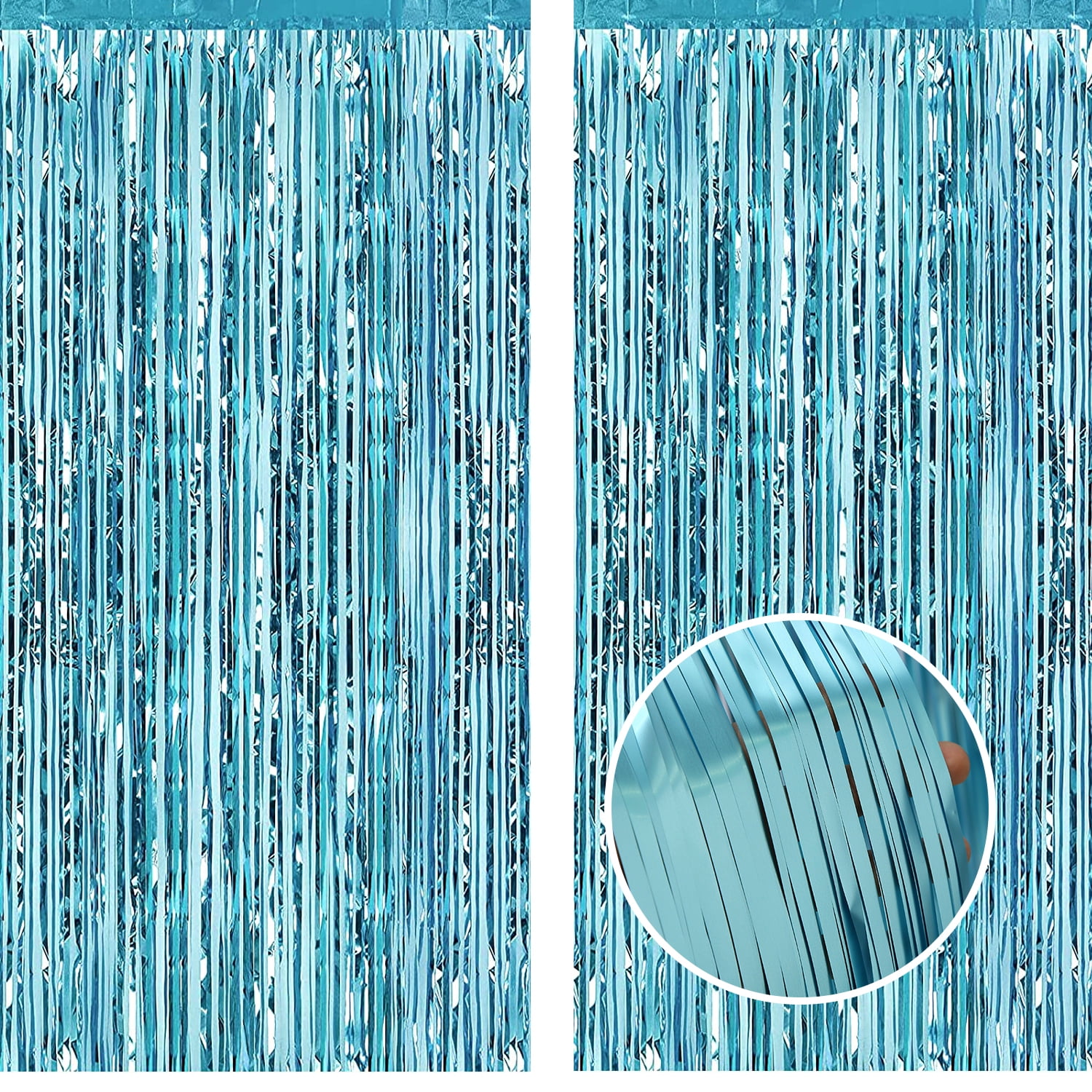 Blue Fringe Curtains Party Decorations Tinsel Backdrop Curtain Photo