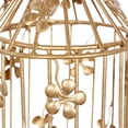 thumbnail image 4 of DecMode 33" Gold Metal Indoor Outdoor Birdcage Floral Windchime with Glass Beads and Bells, 4 of 10