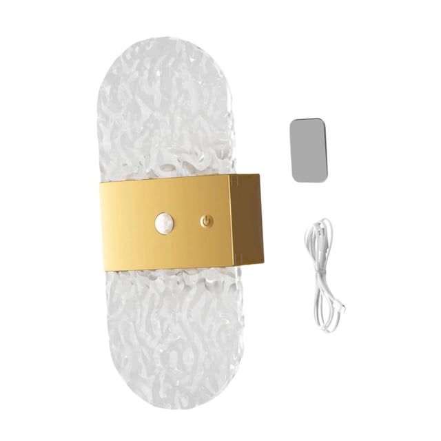 Aplique pared moderno, ajustable, inalámbrico, acrílico, LED, lámpara pared, para noche, escalera, cocina, baño, interior. Oro