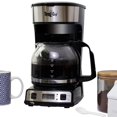 thumbnail image 1 of Total Chef Cafetière Programmable 12 Tasses avec Filtre Noir et Argent, 1 of 8