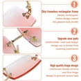 thumbnail image 3 of Trendy Rimless Rectangle Sunglasses: 4-Pack Vintage Eyewear for Men and Women - Gray,tea,pink,blue-pink, 3 of 7